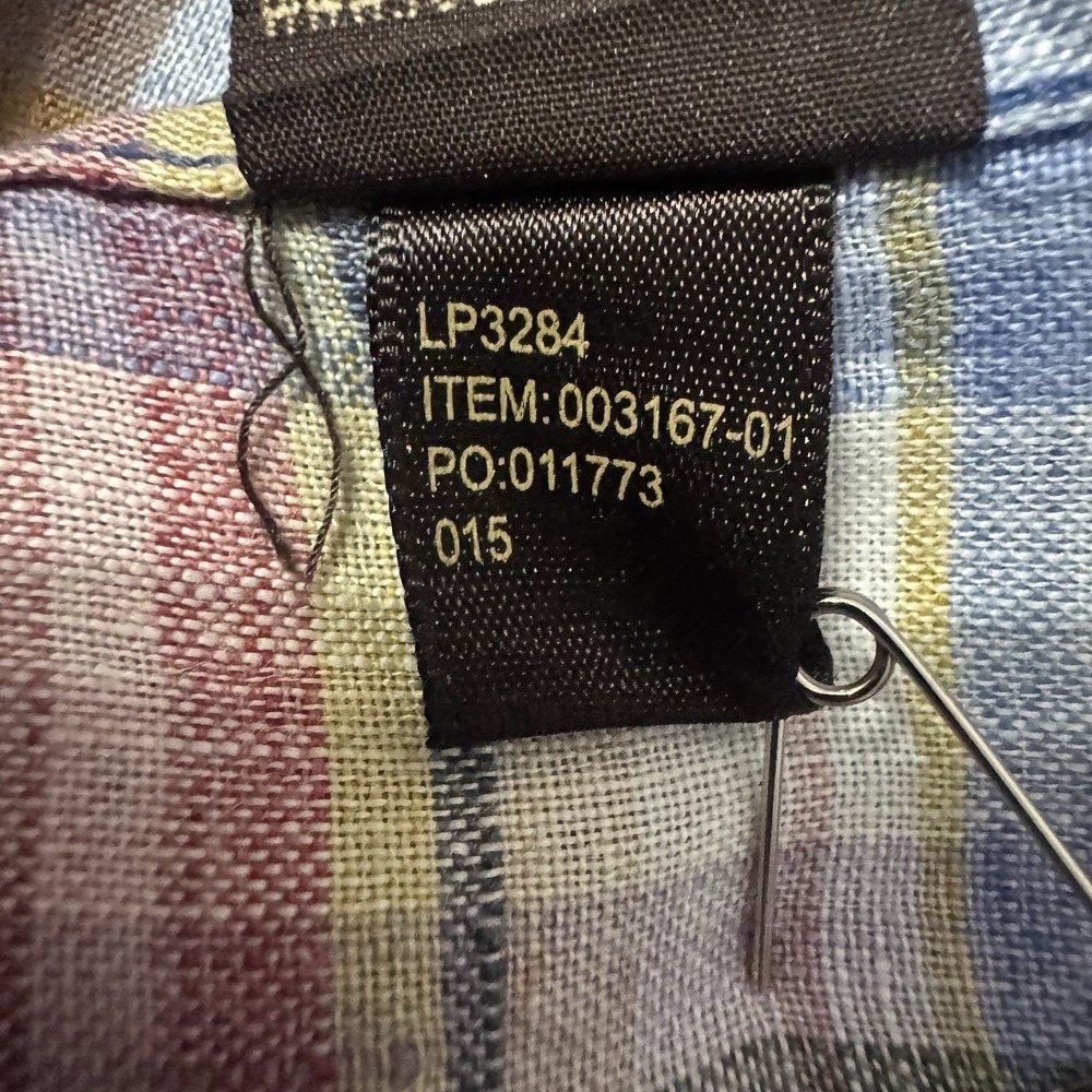 Rodd & Gunn Linen Shirt Men Large Plaid Blue Pink Short Sleeve Button Up - Picture 5 of 8